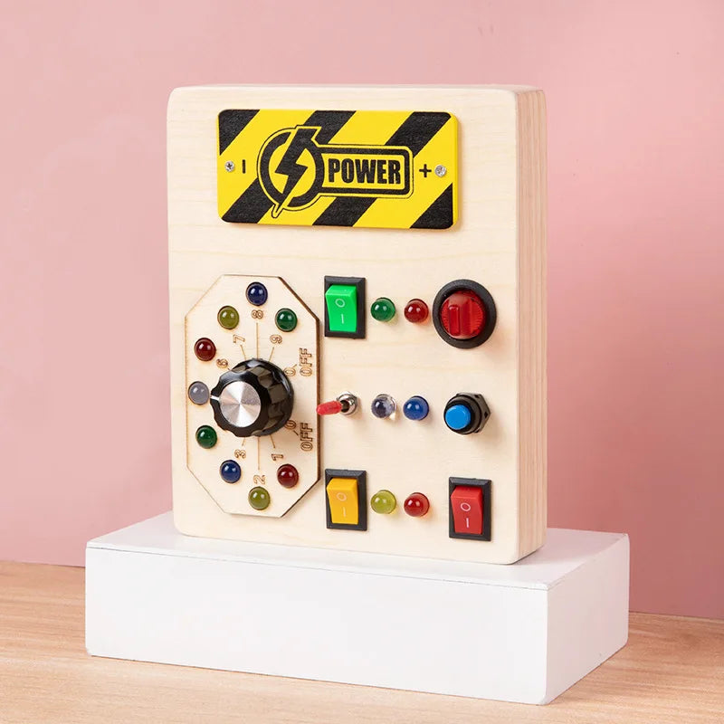 Bébé Montessori occupé conseil lumière LED interrupteurs panneau de commande jouets sensoriels en bois occupé conseil enfants jeux enfants Puzzle jouets cadeaux - easyfycontrol